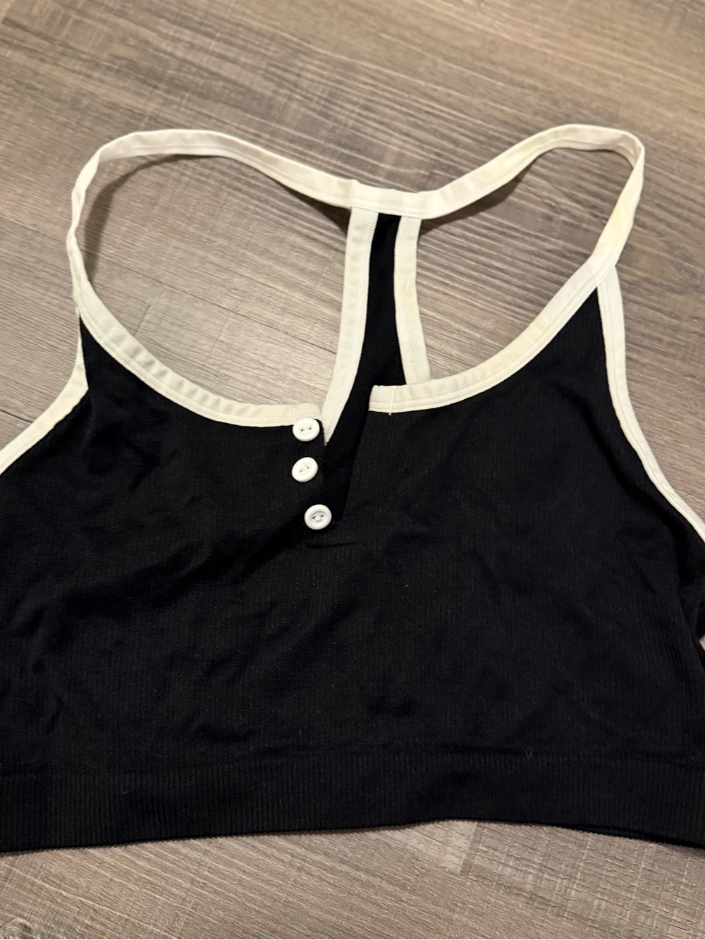 Colsie Black Bra Top with White Lining/ Straps